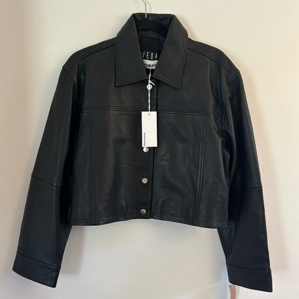 NWT Reformation x Veda Clarke Leather Jacket